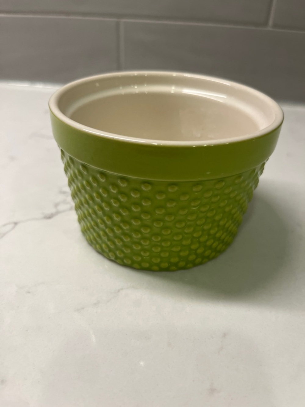 Crate&Barrel Lime Green Textured Ceramic Ramekin